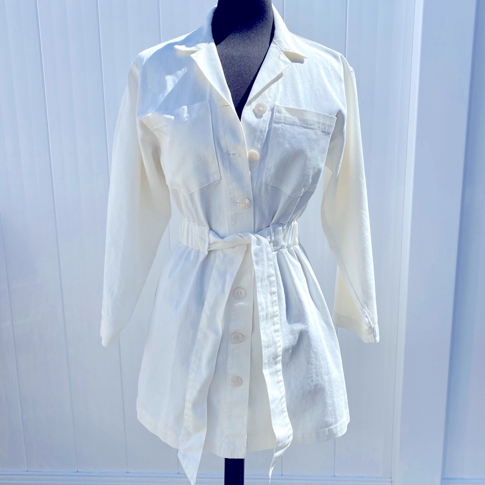 Zara White Denim Dress Size XS